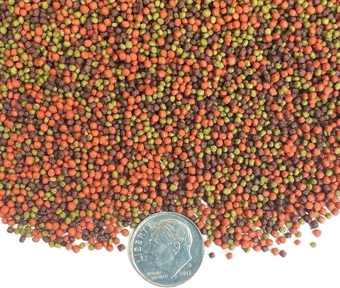 Aquatic Foods Inc. 0.5-0.8mm Ultra 3-Type Mix California Blackworm, Intense Red Coloring & Green GRO Floating Pellets All Cichlids, Tropical Fish and All Koi & Pond Fish - Small Jar 8oz