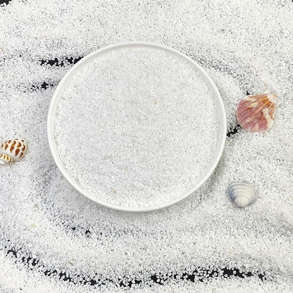 10 lbs Aquarium White Sand, 0.8-2mm Coarse Sand. Small Gravel for Fish Tank, Succulent Plants Potted, Paintings, Fire Pits, Candle, Vase Filler and Crafts
