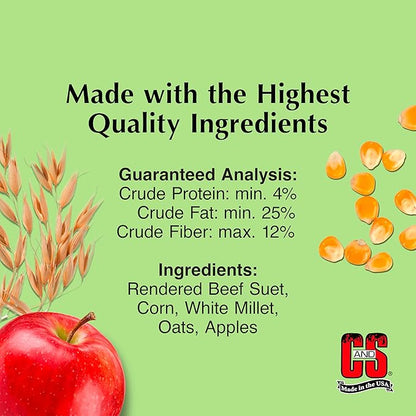 C&S Apple Suet Treat, 11.75 Ounce, 8 Pack