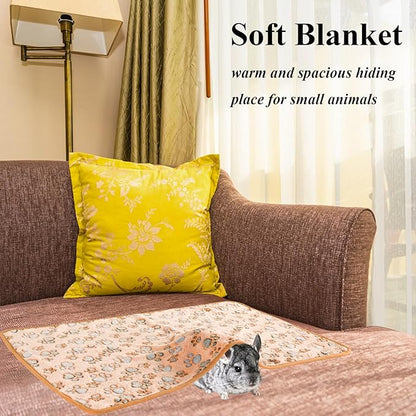 Grddaef 4Pcs Inch Guinea Pig Blanket, 30X20 Bunny Washable & Plush Flannel Sleeping Mats Pad Rabbit Bedding Cage Liners for Hamster Guinea Pig Chinchilla Hedgehog Ferret Small Animal