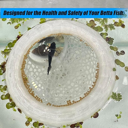 Aquarium Floating Betta Fish Skins, Betta or Shrimp Feeder, Cave and Hammock, Small Fish Feeding Rings, Aquarium Hiding Feeding Decorative Accessories (Translucent Color)