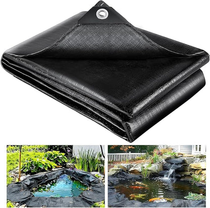 YORKING 25 x 30 Feet Pond Liner, 20 Mil Pond Liners HDPE Black Pond Skin for Outdoor Ponds, Waterfall, Fountain, Fish Koi Ponds, Water Gardens