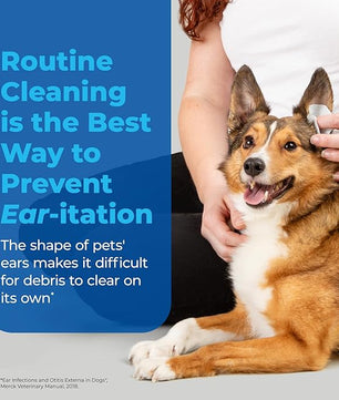 Vetnique Oticbliss Advanced Cleaning Ear Wipes for Dogs for Odor Control, Dirt and Wax Removal with Soothing Aloe Vera, Salicylic Acid & Vitamin E, (Ear Cleaning Wipes, Advanced Cleaning Large)