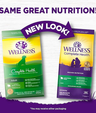 Wellness Complete Health Dry Dog Food with Grains, Made in USA with Real Meat & Natural Ingredients, All Breeds, Adult Dogs (Lamb & Barley, 30-lb) – With Nutrients for Immune, Skin, & Coat Support,