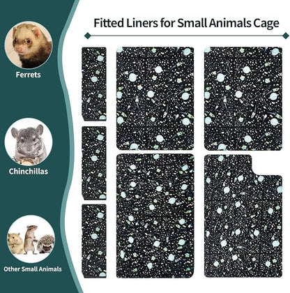 YKD Ferret Cage Liners for Ferret Nation & Critter Nation Cages, Waterproof Chinchilla Cage Accessories, Washable Bedding, for Ferrets, Chinchillas, Rats, Fancy Rat, Small Furry Pet (Double Unit Set)
