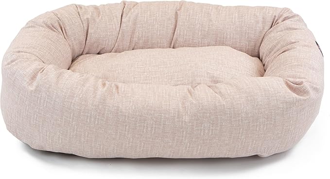 Majestic Pet 40 Inch Bagel Calming Dog Bed - Washable, Cozy Soft Round With Spine Support - Fluffy Donut 40x29x9 Inch for Large Dogs to Rest Their Head - Pink