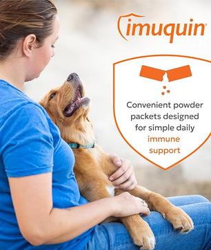 Nutramax Laboratories Nutramax Imuquin Immune Health Supplement Powder for Dogs, with Beta Glucans, Marine Lipids, Vitamins and Minerals, 30 Packets, Updated Version
