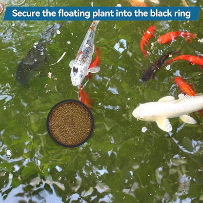 Bewudy 10PCS Fish Feeding Rings Sets, Aquarium Floating Plant Corral Fish Tank Feeding Circle Aquarium Feed Circle Round Feeder Ring Square Floating Plant Ring for Intercepts Float Plants(Black)