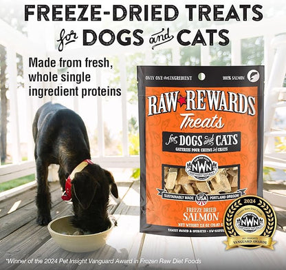 Northwest Naturals Raw Rewards Freeze-Dried Salmon Treats for Dogs and Cats - Bite-Sized Pieces - Healthy, 1 Ingredient, Human Grade Pet Food, All Natural, Proudly Made in USA, 2.5 Oz