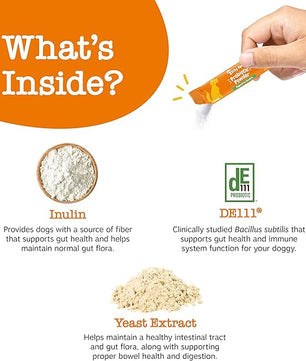 Zesty Paws Powder Probiotics for Dogs - Meal Topper for Digestive, Immune System Support - Premium DE111 Dog Probiotics for Digestive Health - Inulin Fiber & Yeast Extract - Pumpkin Flavor - 30 Ct