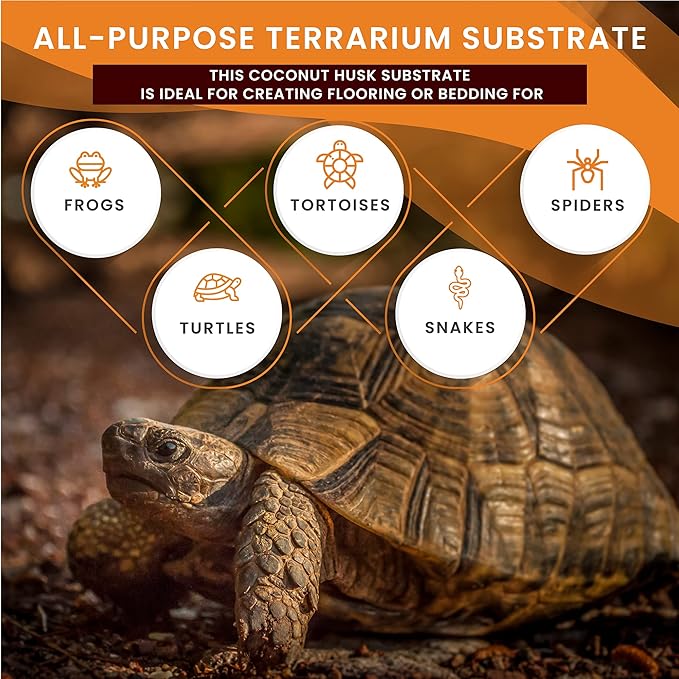 Compressed Coconut Fiber Substrate, 1.4 lb. Bricks, Natural Husk Terrarium Bedding, Reptiles, Frogs, Snakes, or Tortoise, Odor and Waste Absorbent Compostable, 5 Pack