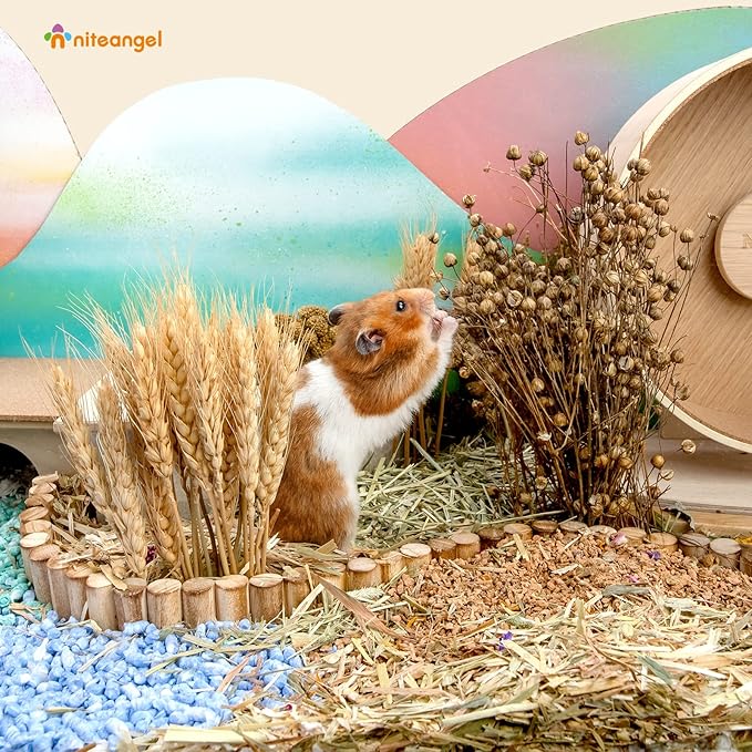 Niteangel Natural Flower & Herb Bedding Habitat Decor - for Hamsters Gerbils Mice Lemming Degus or Other Small Pets (Harvest Wind - Harvest Version)