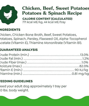 Greenies Smart Topper High Protein Wet Mix-in for Dogs, Chicken, Beef, Sweet Potatoes, Potatoes & Spinach Recipe in Vitabroth Broth- Bone Broth + Vitamins E & B1, 10 Count