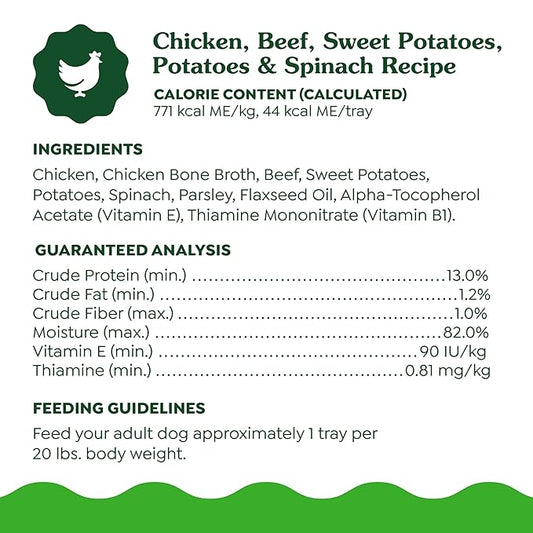 Greenies Smart Topper High Protein Wet Mix-in for Dogs, Chicken, Beef, Sweet Potatoes, Potatoes & Spinach Recipe in Vitabroth Broth- Bone Broth + Vitamins E & B1, 10 Count