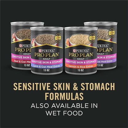 Purina Pro Plan Sensitive Skin and Stomach Dog Food Dry, Adult Salmon & Rice Formula, Digestive Health - 4 lb. Bag