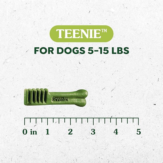 Greenies Teenie Natural Dog Dental Treats, Sweet Potato Flavor, 12 oz. Pouch (43 Treats)