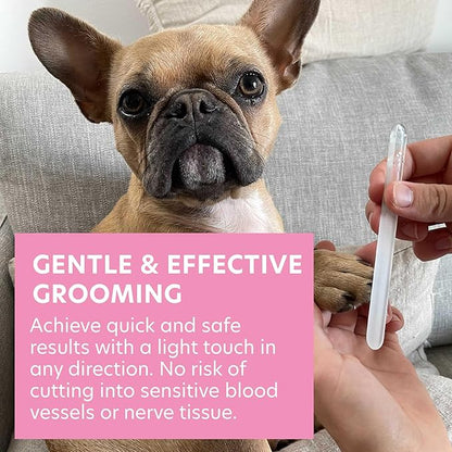 Bona Fide Beauty Pet Nail File with Swarovski Paw Print, Small Dog File Made from Genuine Czech Glass - Quiet, Gentle Claw Trimmer