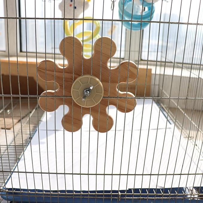 Chinchilla Cage Accessories, Wooden Rotating Chew Toys for Teeth, Rat Chew Toys, Interactive Enrichment Toys for Hamster, Rat, Small Pet