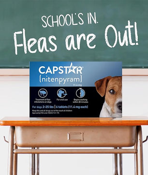 Capstar(nitenpyram) for Dogs Fast-Acting Oral Flea Treatment for Dogs 2-25 lbs, Vet-Recommended Medication Tablets Start Killing in 30 Minutes, 6 Doses
