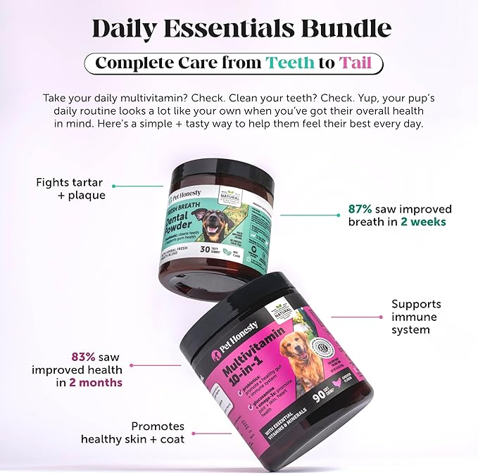 Multivitamin Dog Supplement, Glucosamine Chondroitin for Dogs, Probiotics, Omega Fish Oil, Dog Supplements & Vitamins, Vitamins for Skin and Coat Allergies (Chicken 90 ct)