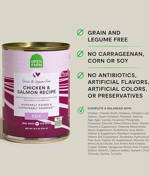 Open Farm Canned Dog Food Variety Pack, Paté for Complete & Balanced Nutrition, Grain-Free & Legume-Free Wet Dog Food, 12.5oz Cans (Pack of 12)