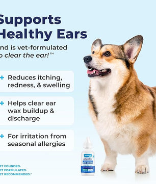 Vetnique Oticbliss Medicated Cat & Dog Ear Cleaner Drops - Dog Ear Infection Treatment with 1% Hydrocortisone to Soothe Itching, Redness, & Swelling - Vet Recommended