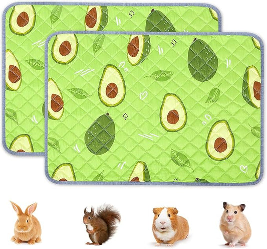2 Pack Guinea Pig Bedding, Washable Guinea Pig Cage Liner Reusable Guinea Pig Mat Waterproof Guinea Pig Bedding for Cage, Super Absorbant Guinea Pig Pee Pads for Small Animals Hamster Rabbit Squirrel
