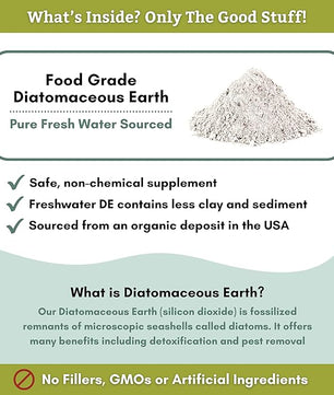 Wholistic Pet Organics DE for Dogs Organic Food Grade for Dogs Safe Non-Chemical Freshwater Silica Improves Overall Health (26 oz)