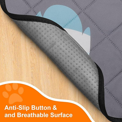 LOOBANI Washable Pee Pads for Dogs, 2 Pack Ultra-Absorbent and Leak-Proof Whelping Mats, Non-Slip Reusable Puppy Pads, Waterproof Puppy Training Mats for Playpen, Crate, Housebreak, 36x36in, Gray