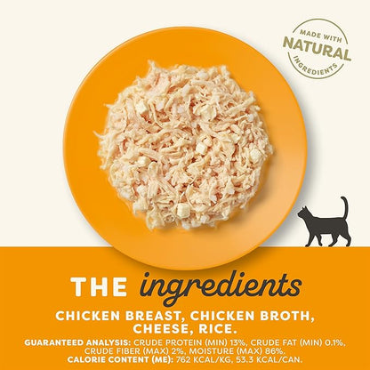 Applaws Wet Cat Food, 24 Count, Limited Ingredient Canned Wet Cat Food, Chicken Breast with Cheese in Broth, 2.47oz Cans