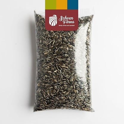 Schoen Farms Striped Sunflower Seeds – Hulled Wild Bird Food – 3 lb Bag – Clean, No-Mess Bird Seed for Finches, Jays & Cardinals