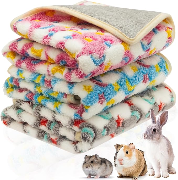 CUSOZWO Guinea Pig Bedding Mat - 3 Pack Waterproof Washable Rat Cage Liner Bedding Accessories Soft Fleece Blankets for Rat, Rabbit, Chinchilla, Hedgehog, Ferret, Hamster, Small Animals