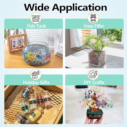 0.88 LB Cat Eye Stones for Aquarium, Polished Aquarium Fish Tank Gravel Rocks Pebbles Crushed Tumbled Stone Chips for Garden|Vase Filler|Fish Turtle Tank Decorations