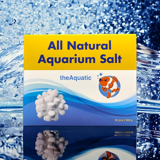 Premium Aquarium Salt, Aquarium Salt Freshwater Tablets for Aquarium Water Treatments Essential Supplies (20 Tablets)