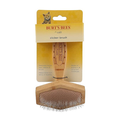 Burt's Bees for Pets Slicker Brush | Removes Loose Cat Fur, Prevents Matting | Ideal for Daily Grooming, Smooth Coat