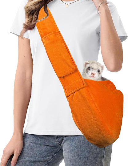 Dog Sling Carrier for Small Dogs, Small Pet Bag with Adjustable Strap, Cozy Bunny Carrying Travel Cuddler, Hands-Free Puppy Carrier for Pet 0-15 lbs Puppy Kitten