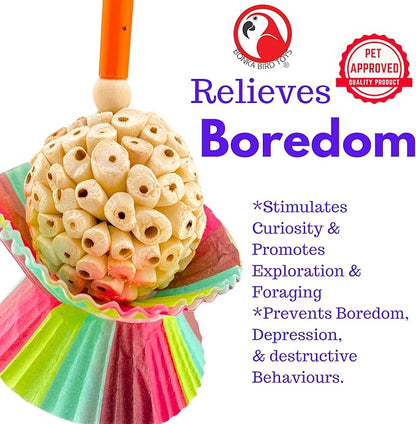 Bonka Bird Toys 1925 Cake Natural Sola Shred Forage Chew Treat Parrot Parrotlet Budgie Cockatiel Parakeets and Other Similar Birds