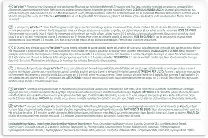 Vet's Best Allergy Relief Dog Shampoo – Oatmeal and Aloe Formula for Itchy Skin and Seasonal Allergies – Soothing Anti-Itch Shampoo for Dogs with Dry, Sensitive Skin – 16 oz