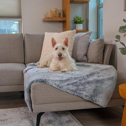 Best Friends by Sheri Reversible SnuggleSoft Calming Dog Blanket – Ultra Soft Faux Fur Pet Throw, Anxiety-Relief, Lightweight Warm Bed Cover for Dogs and Cats, Machine Washable, Gray, 30" x 40"