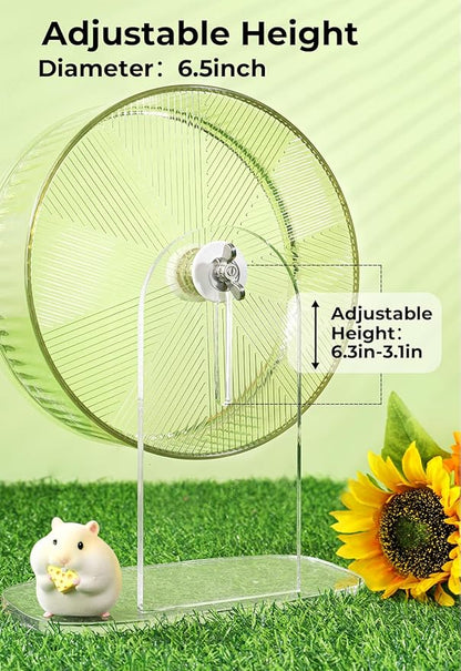 Super-Silent Hamster Exercise Wheel: Silent Spin Toys Hamster Running Wheels with Height Adjustable Stand for Hamsters Gerbils Mice Or Other Small Animals -8.5inch Blue