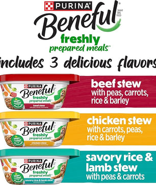 Purina Beneful Gravy Wet Dog Food Variety Pack, Prepared Meals Stew - (12) 10 oz. Tubs