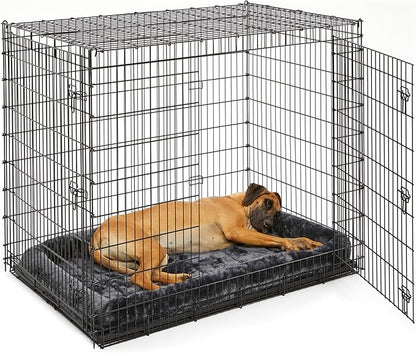 MidWest Homes for Pets Solutions Series XXL Double Door 54-Inch Dog Crate for the Largest Breeds, Sturdy Drop Pin Assembly, Black E-Coated, SL54DD