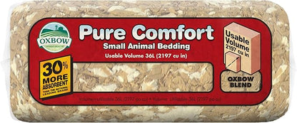 Oxbow Animal Health Pure Comfort Bedding, Rabbit, Hamster, & Guinea Pig Bedding, Bunny Supplies for Litter Box, Pet Safe, 99.9% Dust Free, Bunny Litter Box, Blend, 36 Liter Bag
