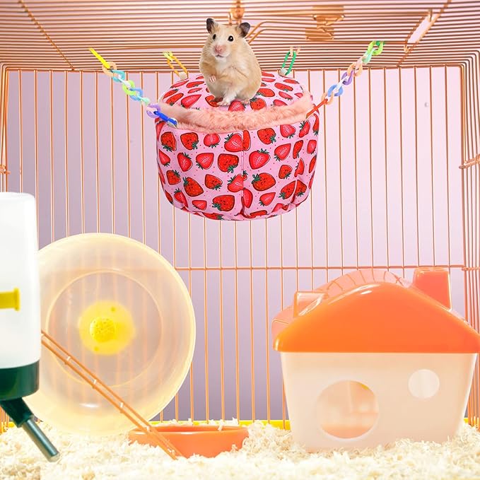 Maitys 2 Pcs Hanging Rat Hammock Guinea Pig Bedding Soft Warm Ferret Cage Accessories Small Animal Play Sleep Bed for Sugar Glider Hamster Chinchilla Mice Squirrel