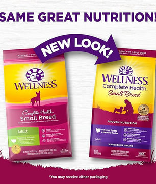 Wellness Complete Health Small Breed Dry Dog Food with Grains, Natural Ingredients, Made in USA with Real Turkey, For Dogs Up to 25 lbs, (Adult, Turkey & Oatmeal, 4-Pound Bag)