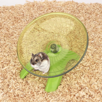 Hamster Wheel Flying Saucer Silent Exercise Wheel Running Wheel for Hamsters, Gerbils, Mice and Other Small Pets, Silent Hamster Running Wheel (Green)