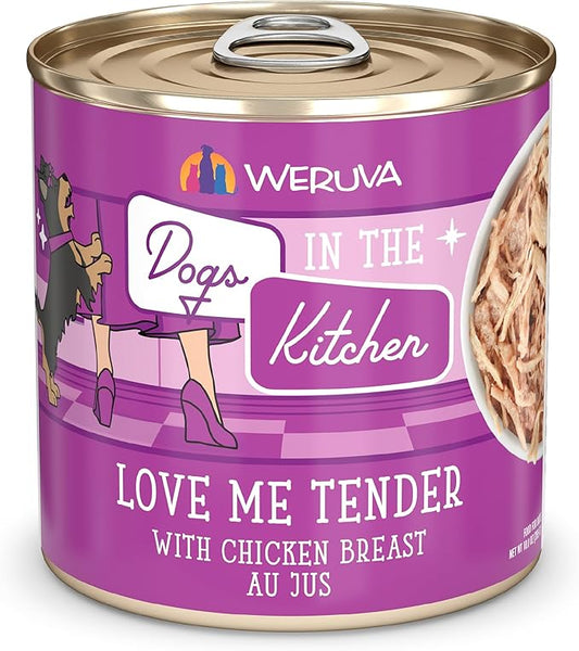Weruva Dogs in The Kitchen, Love Me Tender with Chicken Breast Au Jus Dog Food, 10oz Can (Pack of 12)