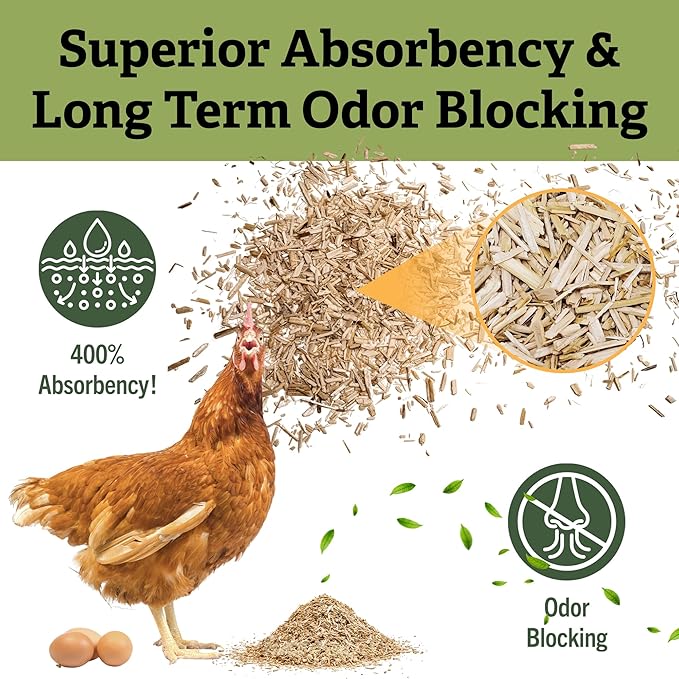 Chicken Bedding 115 Usable Liters, 30 LB - All Natural, Dust-Free, Odor-Controlled Coop Bedding for Chickens and Pets - Super Absorbent, Low Waste & Eco-Friendly