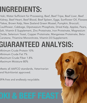 K9 Natural Wet Dog Food Pate, Hoki & Beef Feast, 13 Oz Cans (Pack of 12), Grain Free, Made in New Zealand with Sustainably Caught Hoki Fish and Grass-Fed and Finished Beef