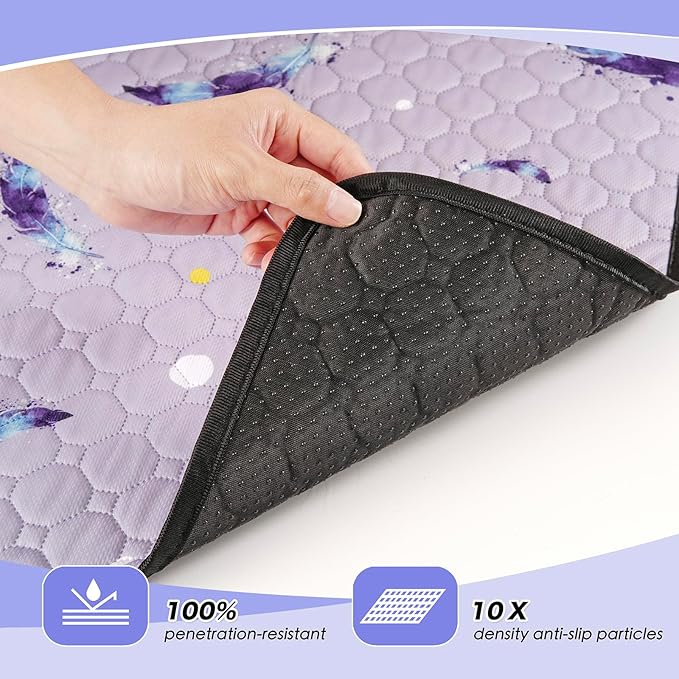 Washable Pee Pads for Dogs, 2 Pack Reusable Puppy Pads, Super Absorbent & Leakproof Dog Pads, Anti-Slip Dog Pee Pads for Puppy Training & Incontinence, Leaf Pattern, 32"x52"